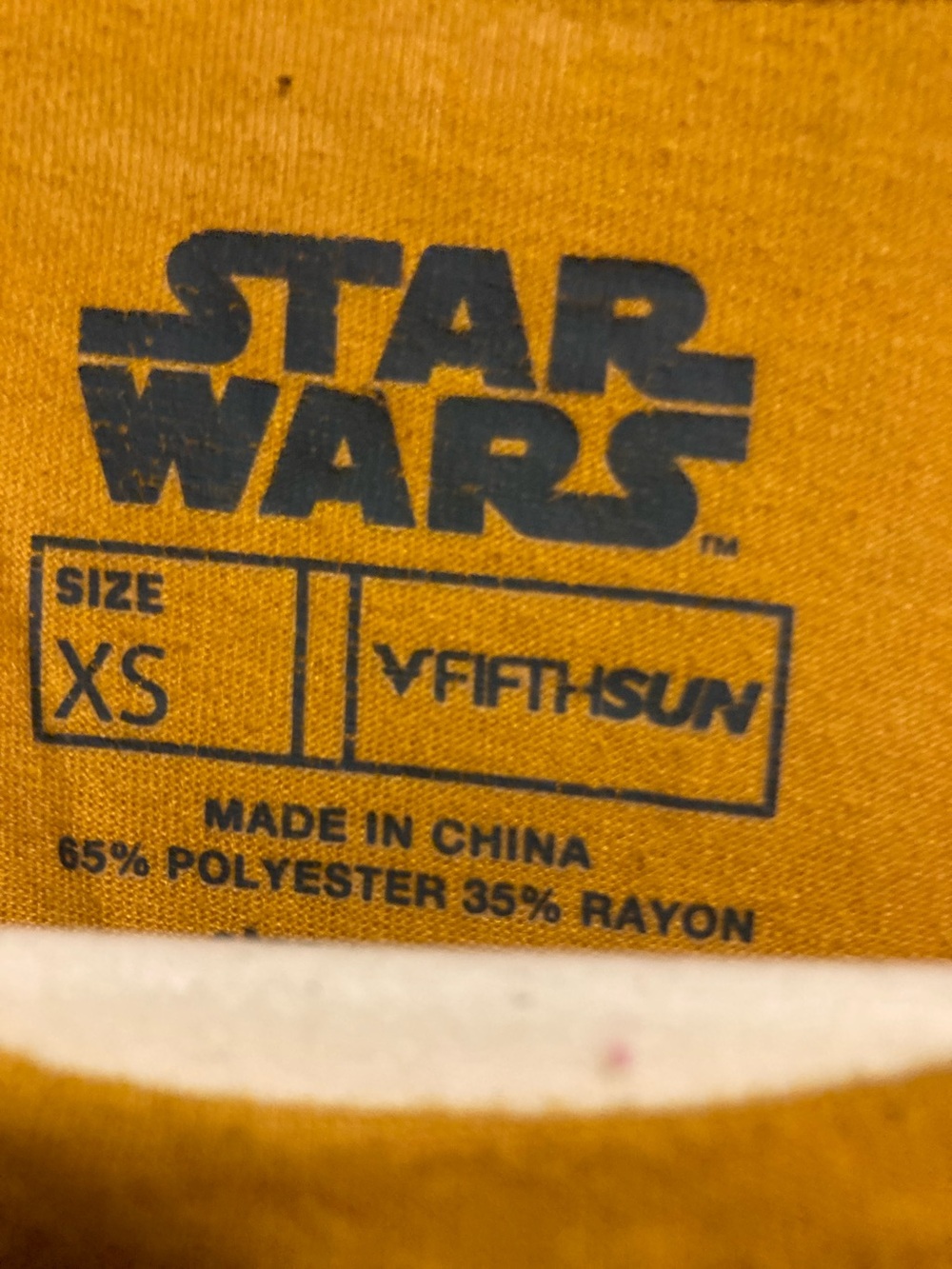 Star Wars Tank Top in Mustard with Front Tie - XS - Picture 2 of 5